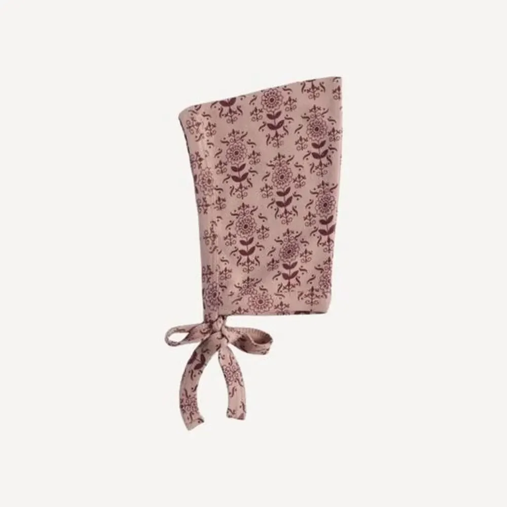 NWT Kate Quinn Rose Folk Wallpaper Pink Organic Cotton Elf Hat 3-6m